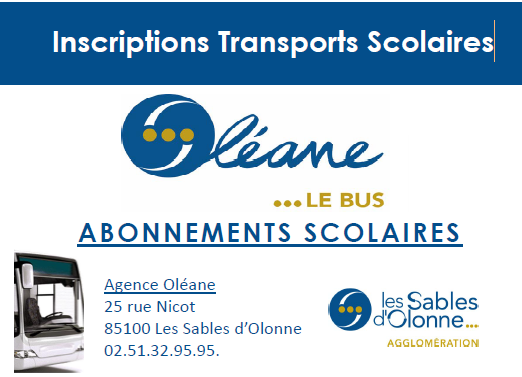 Inscriptions Transports Scolaires pour 2019/2020