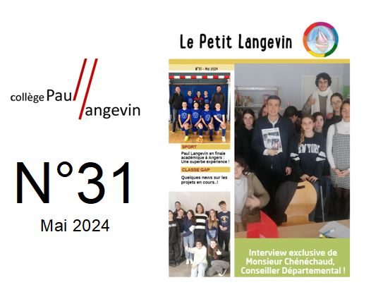 Journal du collège : Le petit Langevin N°31 (Mai 2024)